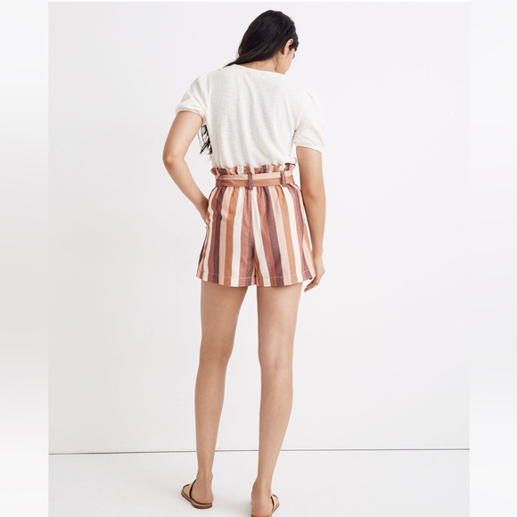 Madewell Rainbow Stripe paperbag short - Picture 3 of 9